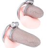Men's stainless steel braided mesh chastity lock
