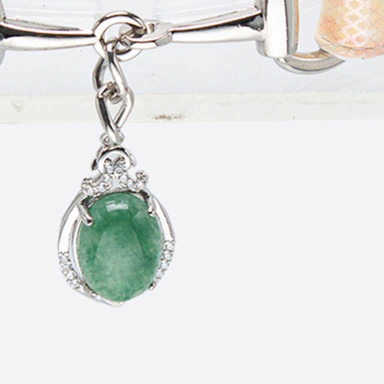 Original design niche green stone pendant PUPPY choker (with leash) - Image 6