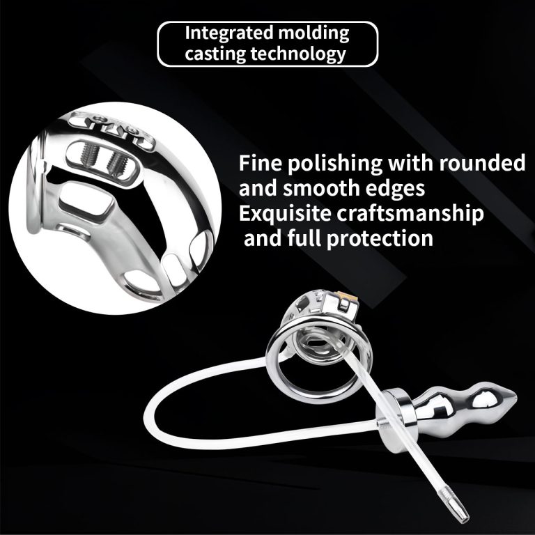 Men's urinary catheter anal plug bondage chastity lock (wearable type)