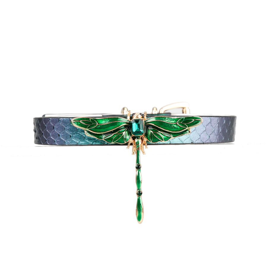 Original design niche genuine snakeskin material butterfly decoration PUPPY sm choker (without leash) - Image 8