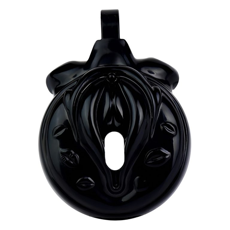 TS transvestite uses imitation female genital chastity lock - Image 19