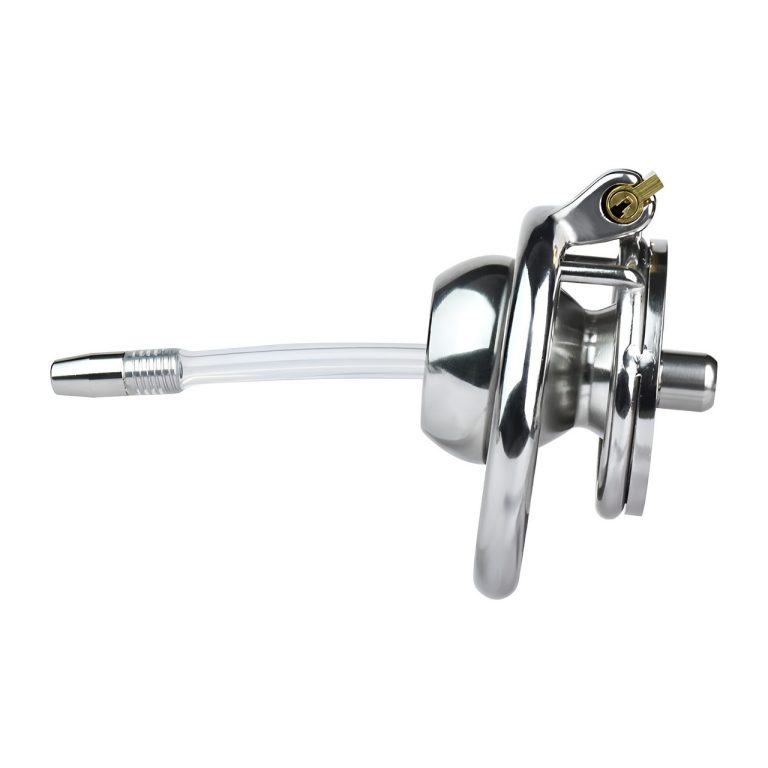 TS transvestite special butterfly pattern penis compression chastity lock (with silicone catheter) - Image 9
