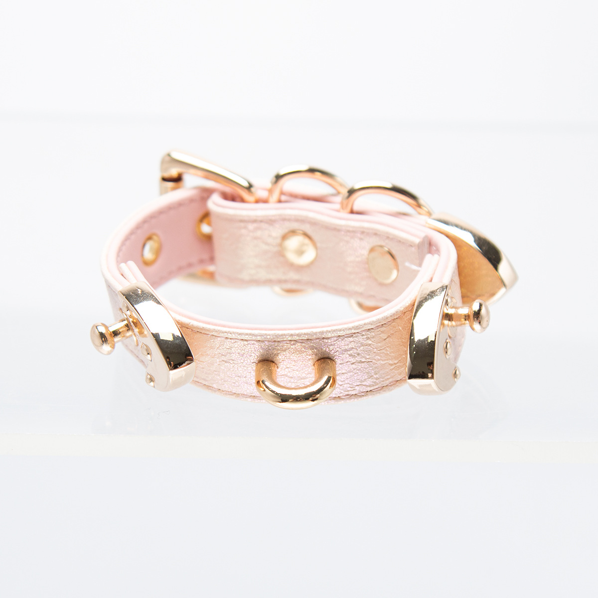 PUPPY attribute laser leather material niche double love bondage bracelet