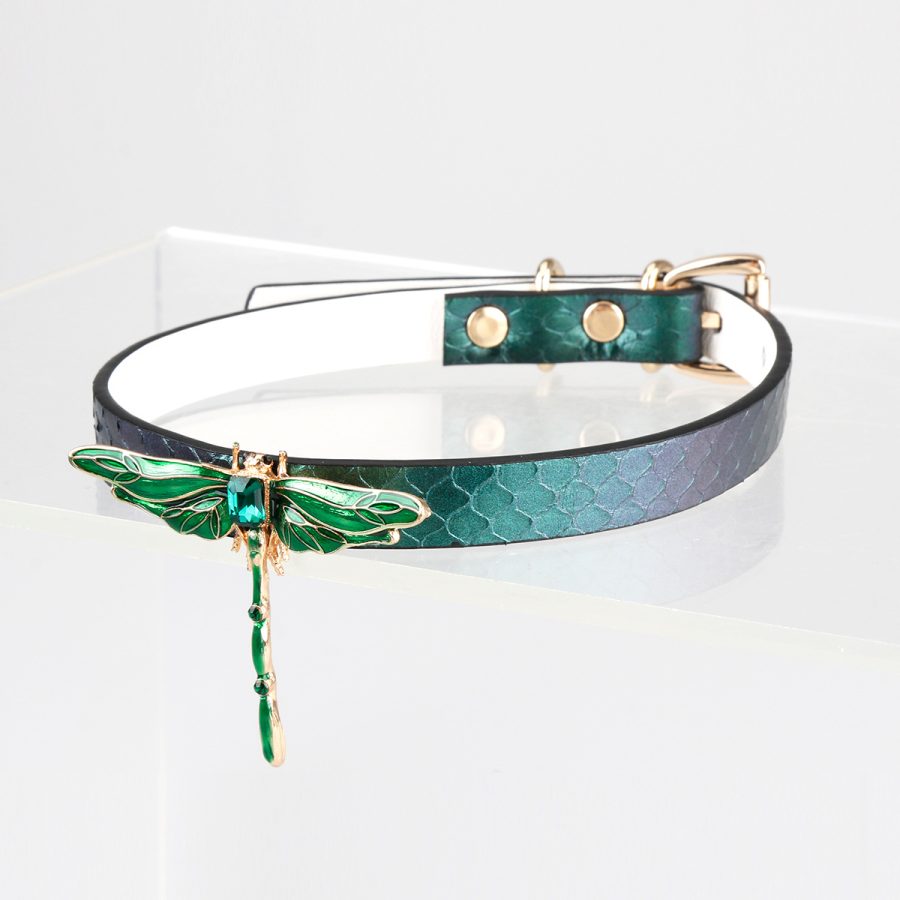 Original design niche genuine snakeskin material butterfly decoration PUPPY sm choker (without leash) - Image 10