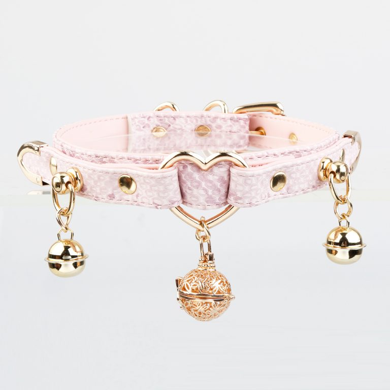 Original design niche heart-shaped detachable bell sm choker (with leash)