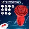 Red Rose Tongue Slapping Vibrating Butt Plug
