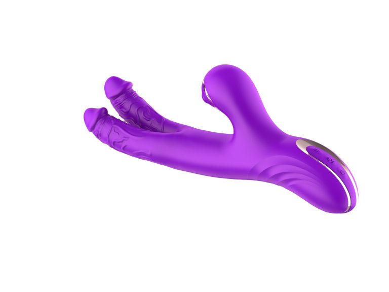 The girl's double dragon out of the sea alternately retractable vibration silicone masturbator