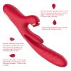 Girls' multi-touch tongue sucking telescopic vibration silicone masturbator