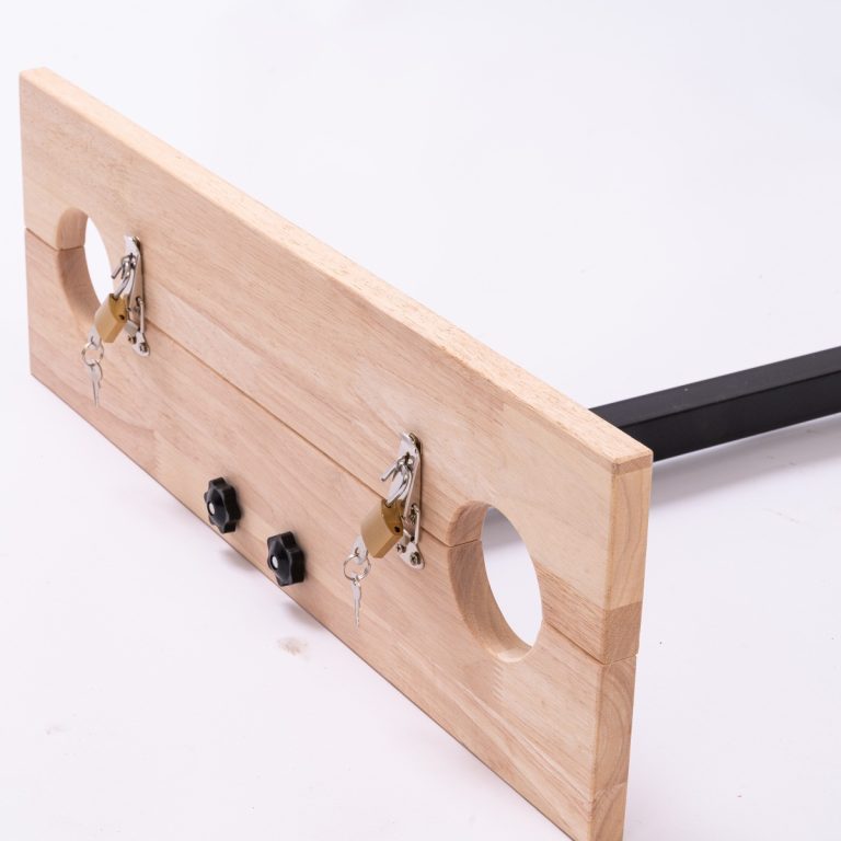 BDSM kneeling wooden shackles sex training torture device (including electric masturbation dildo) - Image 5