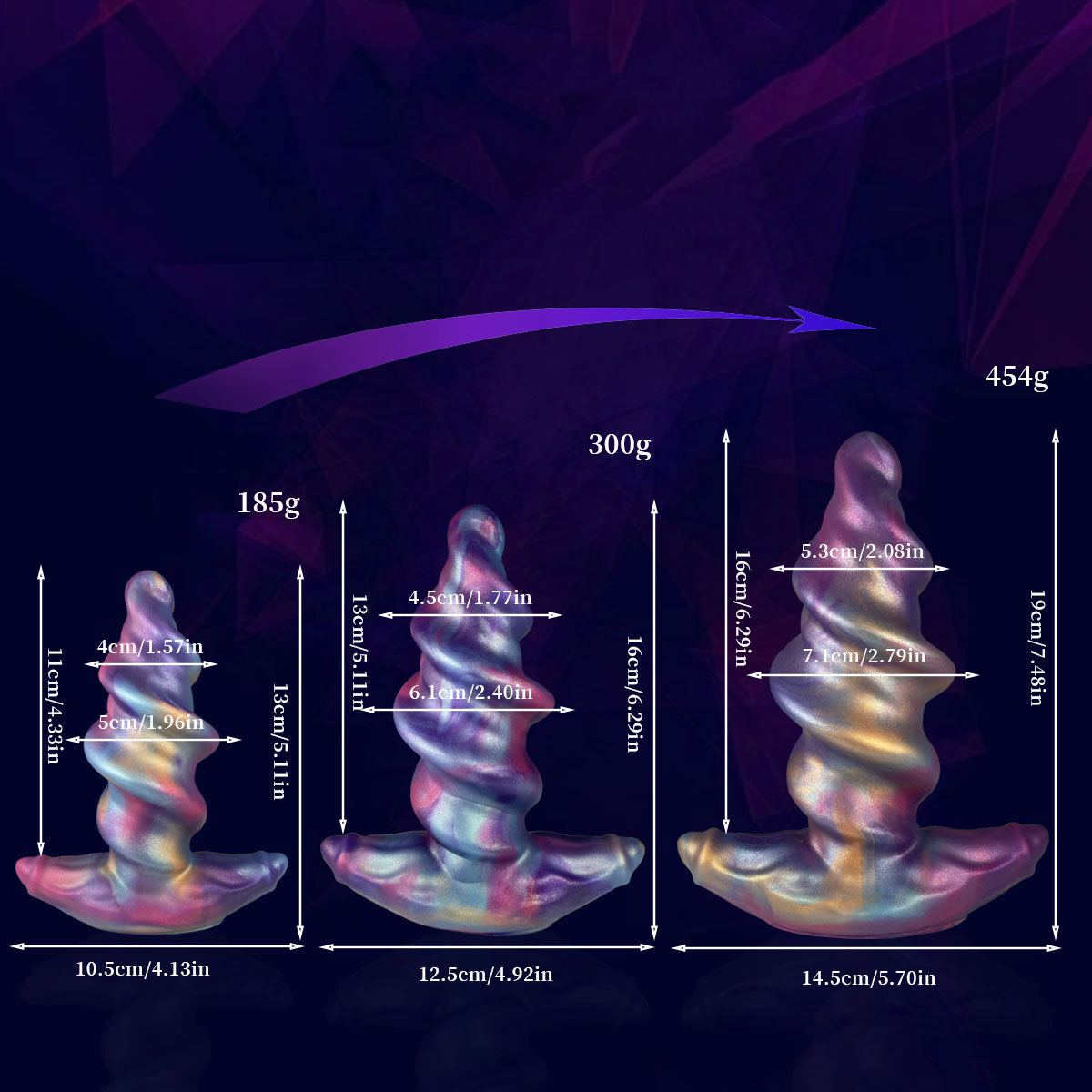 Purple Quicksand Colorful Shaped Wearable Butt Plug