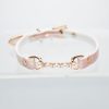 Pink crocodile leather exquisite pearl choker (without leash)