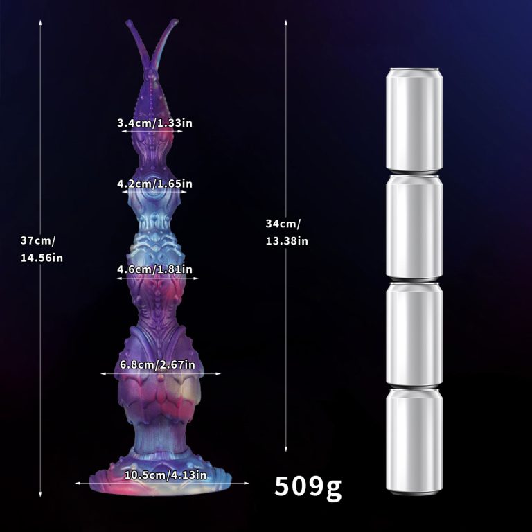 Extra long suction cup multi-section stimulation silicone anal plug