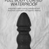 Black ten-frequency vibration remote control silicone anal plug toy