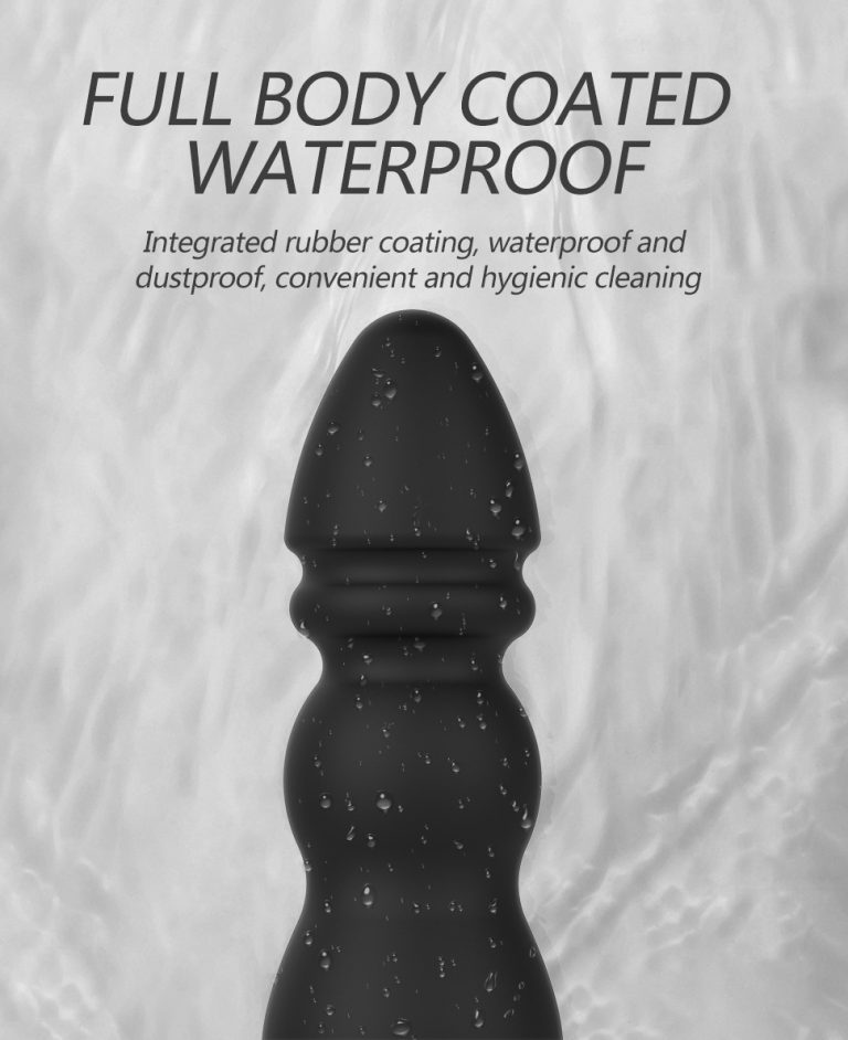Black ten-frequency vibration remote control silicone anal plug toy