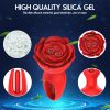 Red Rose Tongue Slapping Vibrating Butt Plug