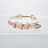 Pink crocodile leather exquisite pearl choker (without leash)