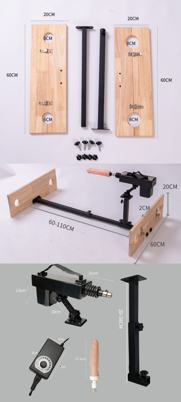 BDSM kneeling wooden shackles sex training torture device (including electric masturbation dildo) - Image 12