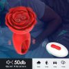 Red Rose Tongue Slapping Vibrating Butt Plug