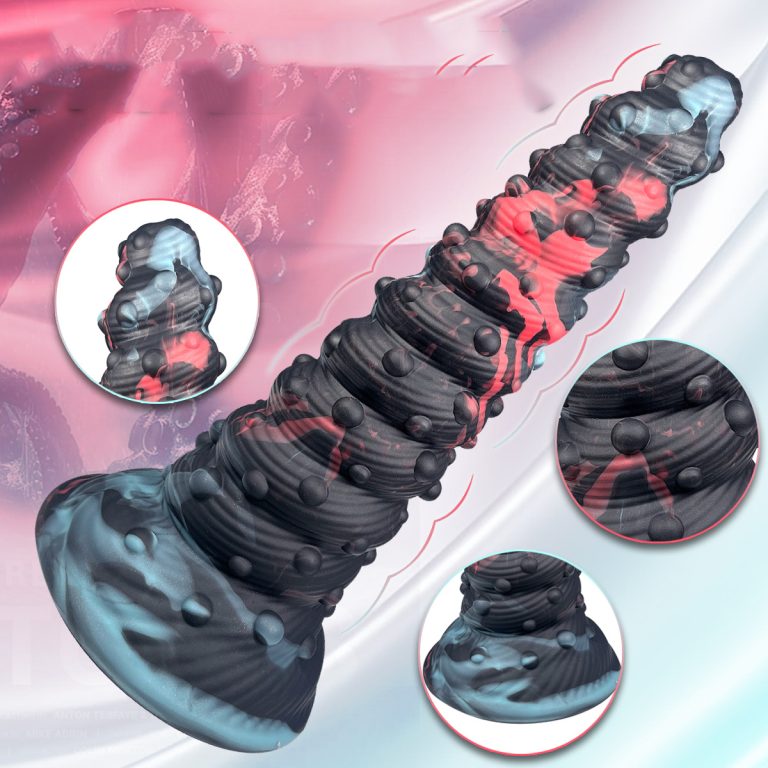 Suction Cup Dark Monster Imitation Penis Silicone Masturbator