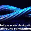 Extra long dragon scale shaped metallic color masturbation butt plug