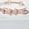 Pink crocodile leather exquisite pearl choker (without leash)
