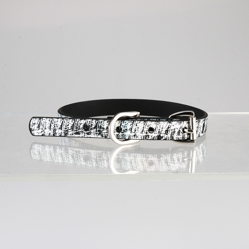 Genuine snakeskin simple gradient style choker (without leash)