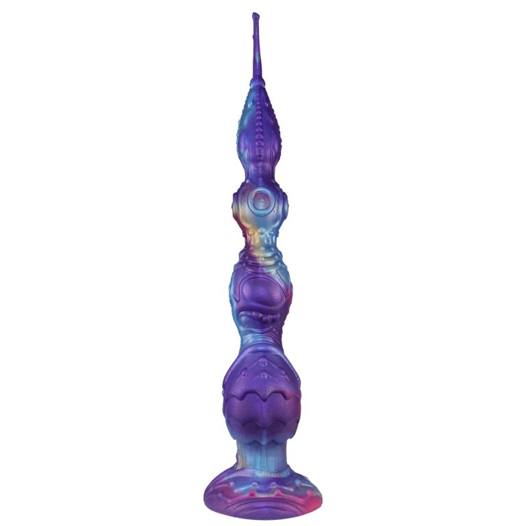 Extra long suction cup multi-section stimulation silicone anal plug