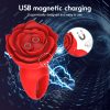 Red Rose Tongue Slapping Vibrating Butt Plug