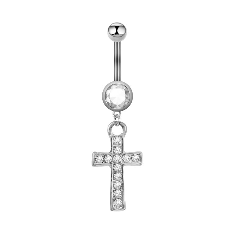 Stainless steel diamond sexy belly button ring