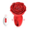 Red Rose Tongue Slapping Vibrating Butt Plug