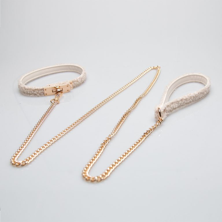 Exquisite geometric shape Teddy plush choker (with leash)
