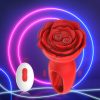 Red Rose Tongue Slapping Vibrating Butt Plug