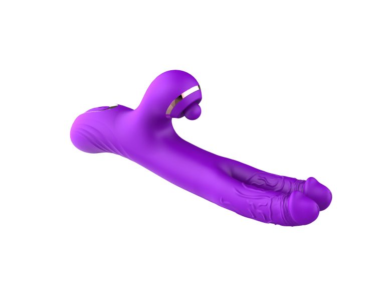 The girl's double dragon out of the sea alternately retractable vibration silicone masturbator