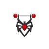 Red rhinestone edging dark spider pierced nipple ring jewelry