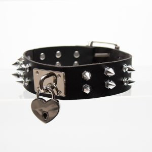Punk style double-row iron nail nightclub hottie choker (without leash)