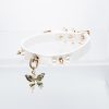 Alternative culture butterfly pendant crocodile pearl choker (without leash)