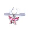 Crystal butterfly pendant diamond-free pierced nipple ring jewelry