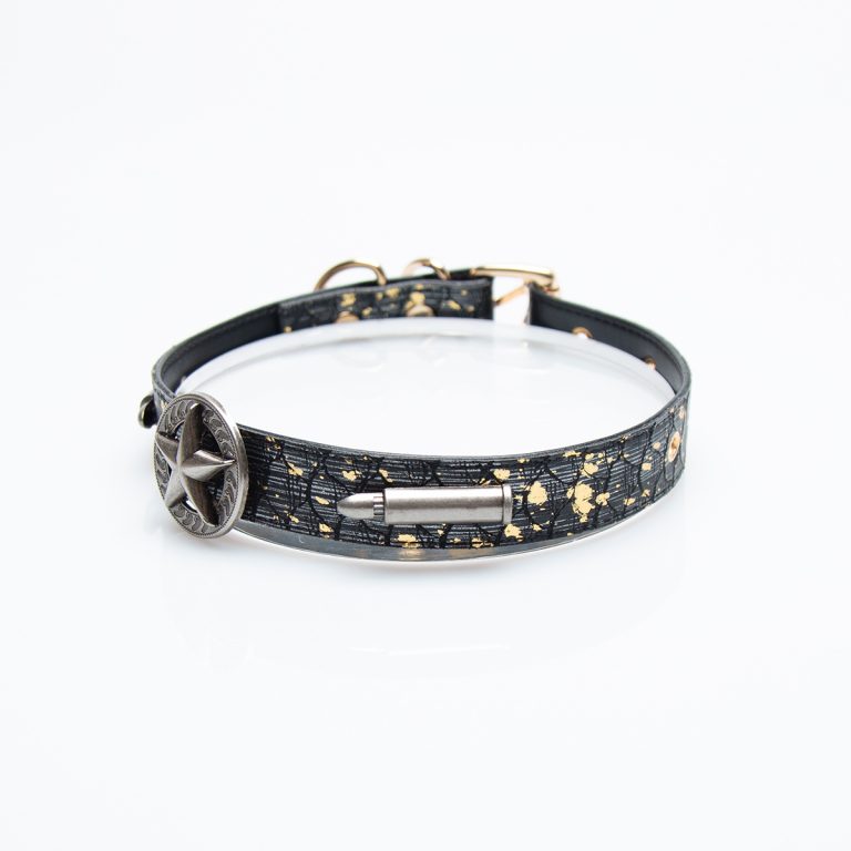 Punk bullet accessories black snakeskin choker (without leash)