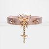 Pink exquisite butterfly cross accessories snakeskin choker (without leash)