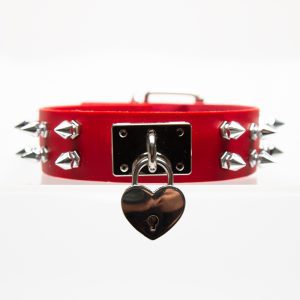Punk style double-row iron nail nightclub hottie choker (without leash)