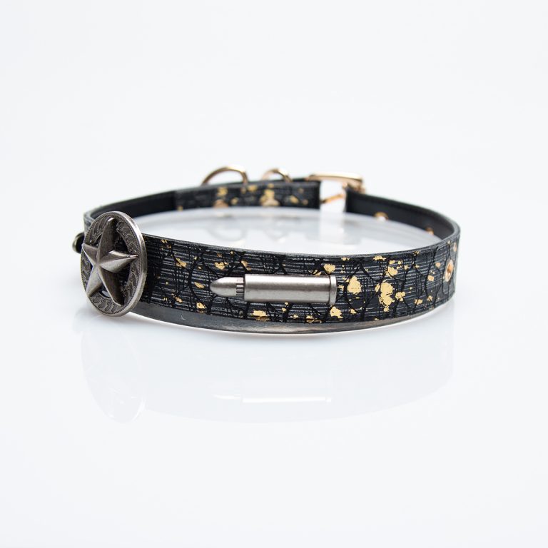 Punk bullet accessories black snakeskin choker (without leash)