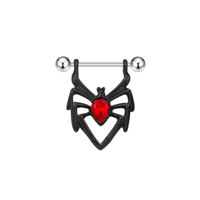 Dark spider pierced nipple ring jewelry