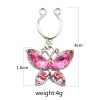 Crystal butterfly pendant diamond-free pierced nipple ring jewelry