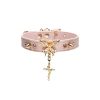 Pink exquisite butterfly cross accessories snakeskin choker (without leash)