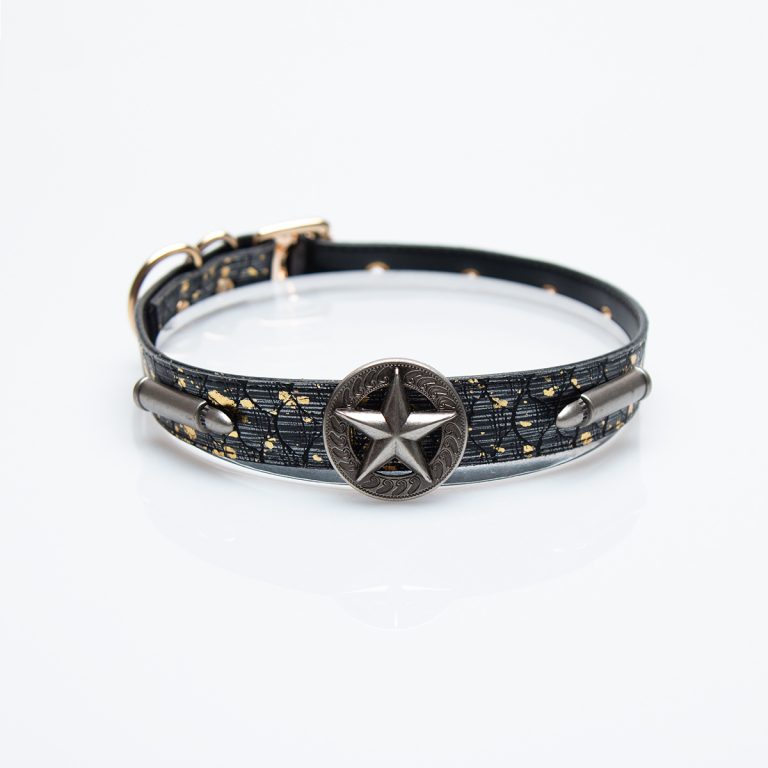 Punk bullet accessories black snakeskin choker (without leash)