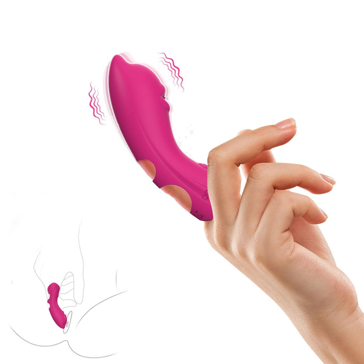 Tongue kiss mini vibration sex finger sleeve vibrator female masturbator couple teasing - Image 2