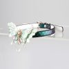 Light blue glitter butterfly accessory real snakeskin choker (without leash)