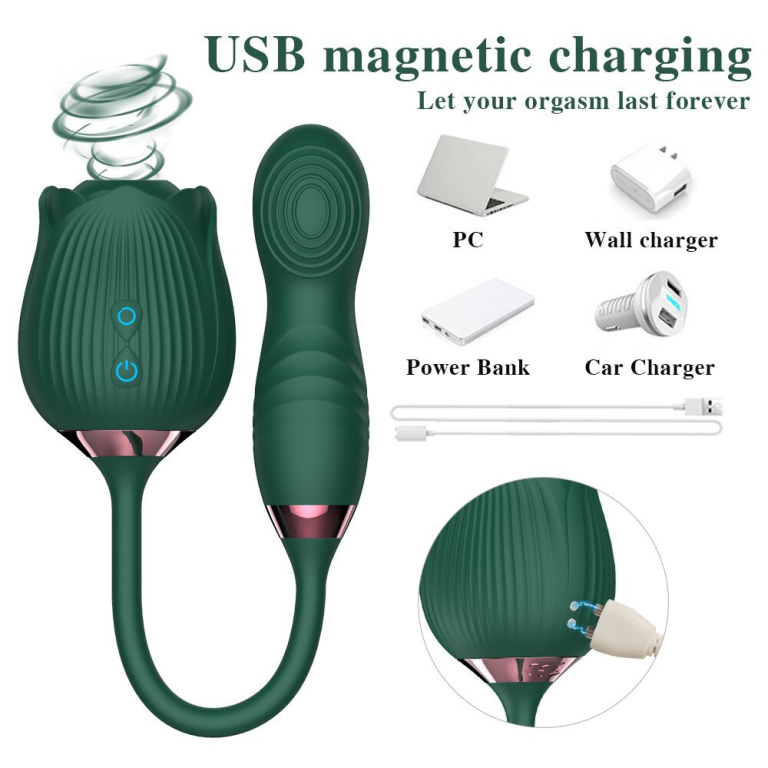 Rose new product Mantinghua sucking and pressing slapping vibrating vibrator - Image 7