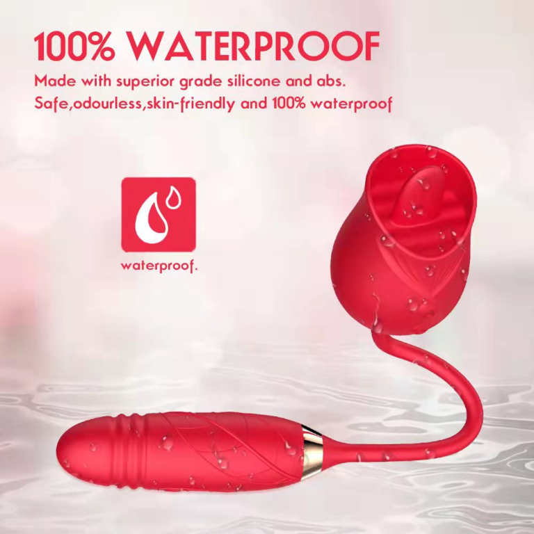 Rose flower new product Mantinghua 3rd generation double-headed tongue licking and vibrating telescopic vibrating egg female masturbation sex toys - Image 5