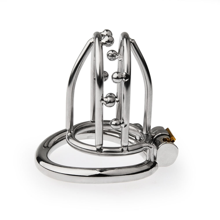 Male stainless steel penis lock, multi-bead cage - Image 5